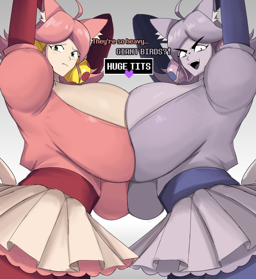 Mad Dummy & Mad Mew Mew (Deltarune) Rule 34 – Breast Press