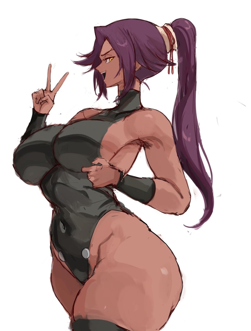 Shihouin Yoruichi (Bleach) Rule 34 – Black Leotard