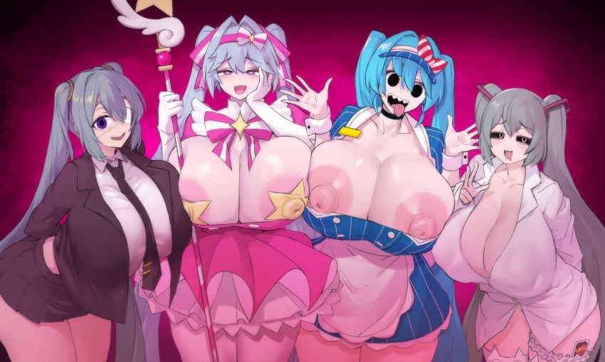 Hatsune Miku & Mesmerizer Miku Rule 34 – Alternate Breast Size