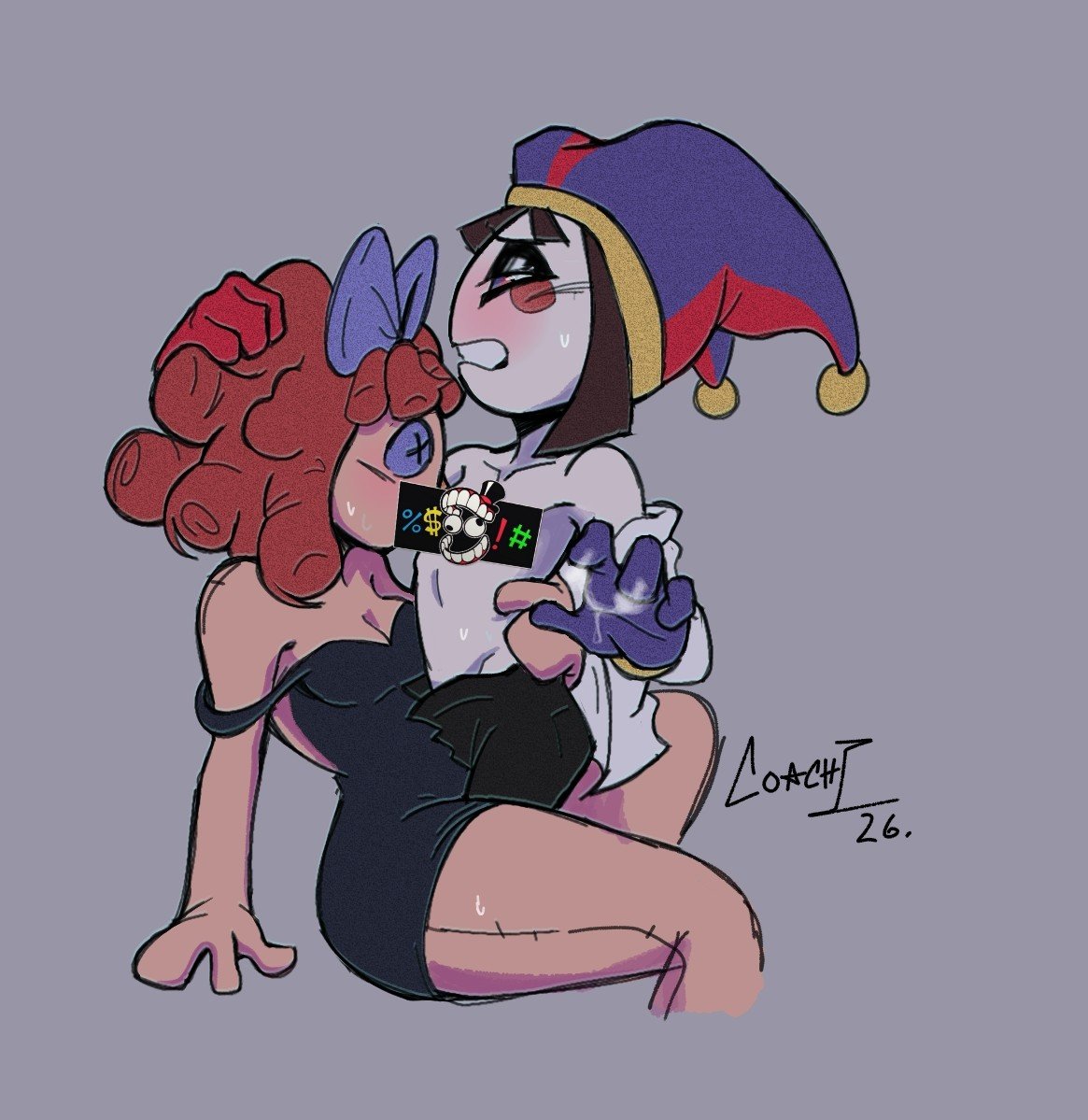 Pomni & Pomni (Glitch Productions) Rule 34 – Bow