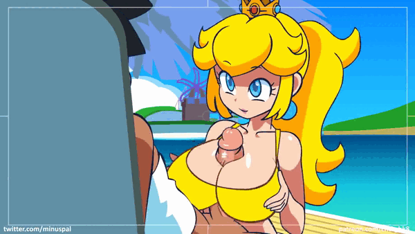 Minus8 & Princess Peach (Isle Delfino Animation) Rule 34 GIF