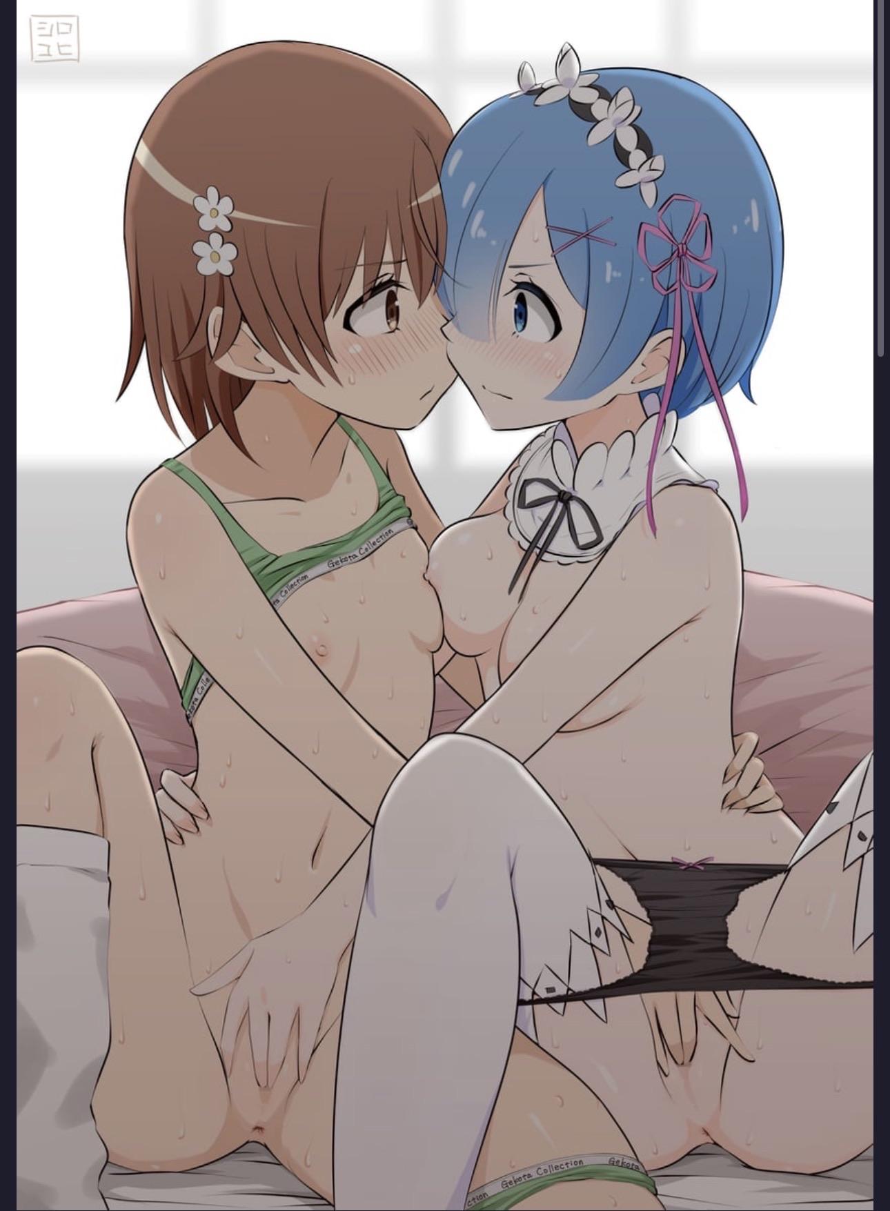 Misaka Mikoto & Rem (Re:zero Kara Hajimeru Isekai Seikatsu) Rule 34