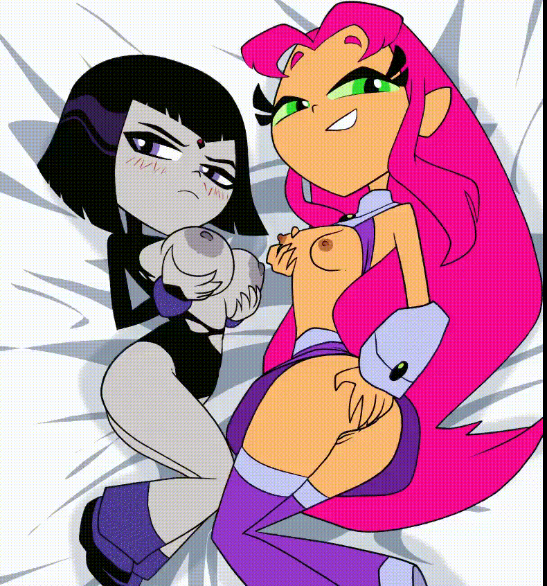 Koriand'r & Rachel Roth (Cartoon Network) Rule 34 GIF