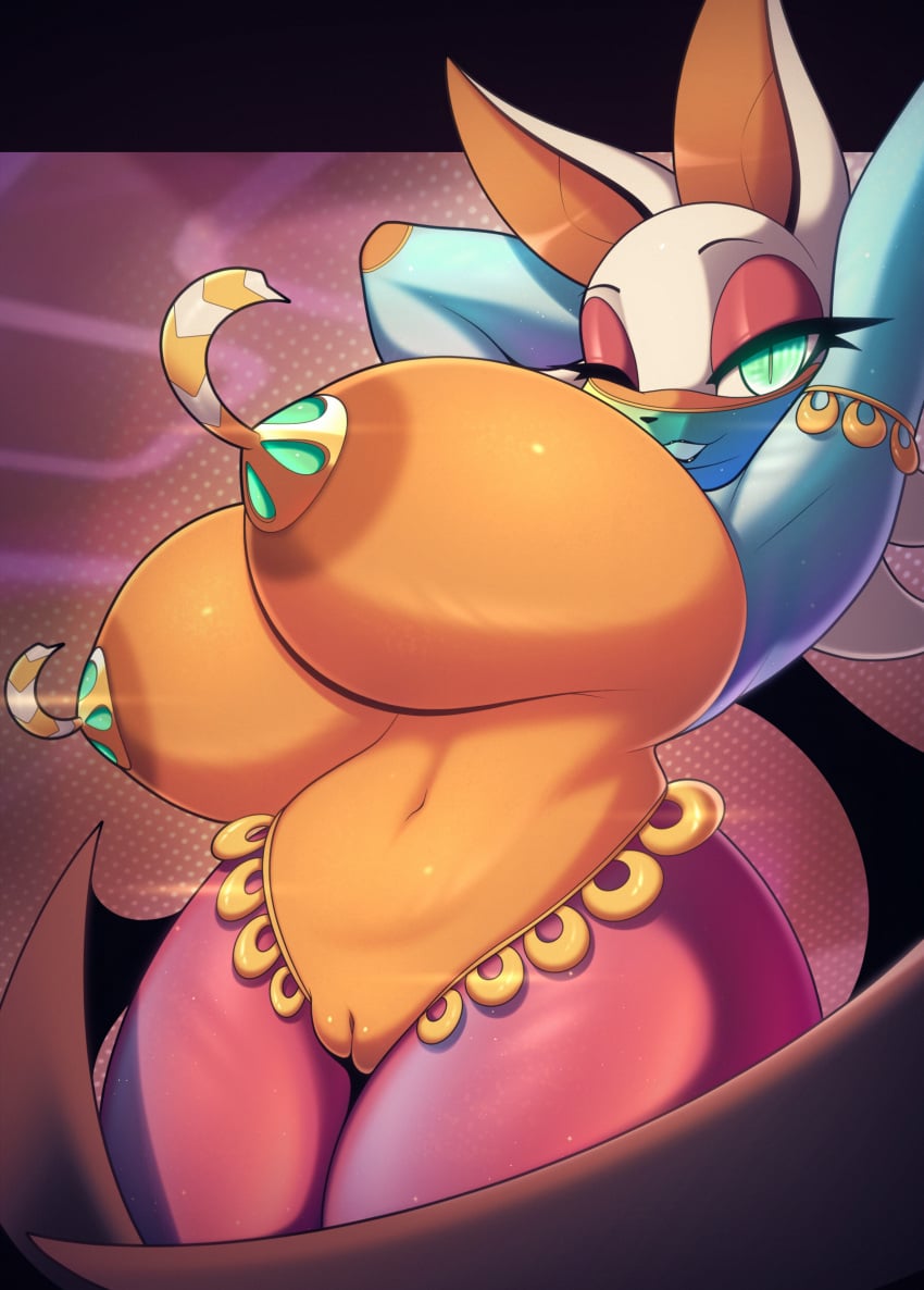 Rouge the Bat Sonic Rule 34 – Anthro & Nipple Covers Hentai Pic