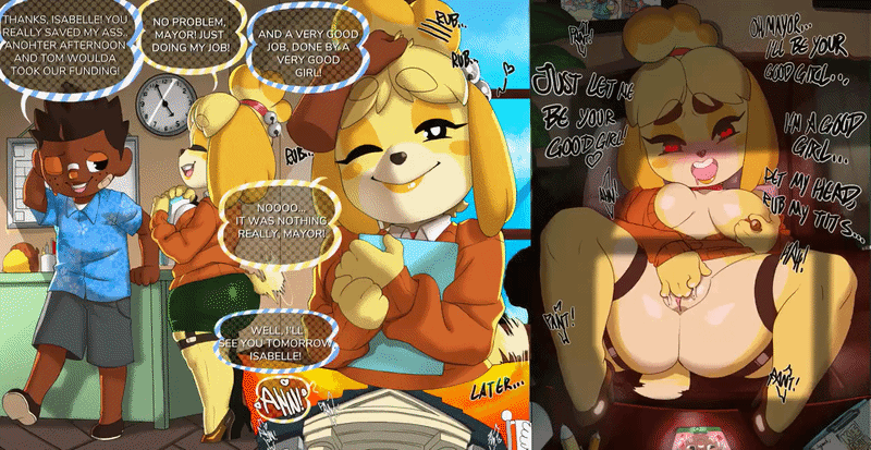 Isabelle & Villager (Animal Crossing) Rule 34 GIF