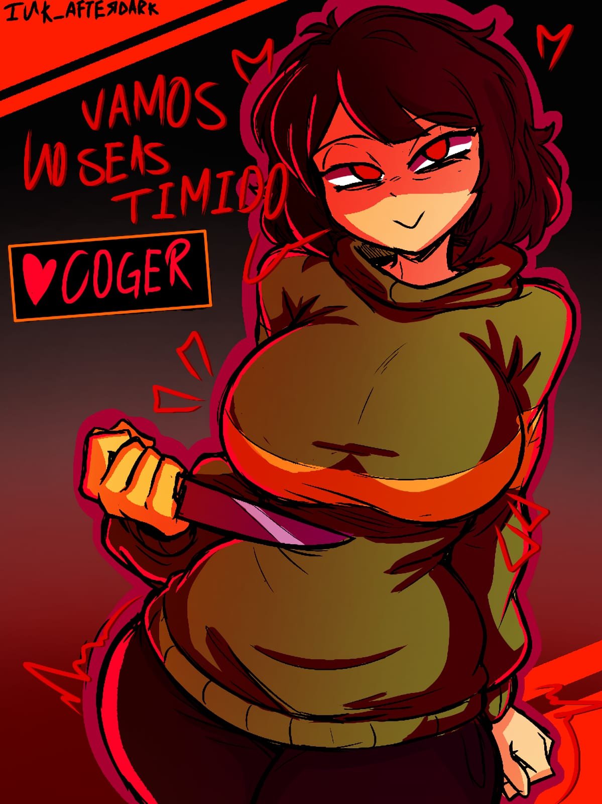 Chara & Female Chara (Undertale) Rule 34 – Big Breasts